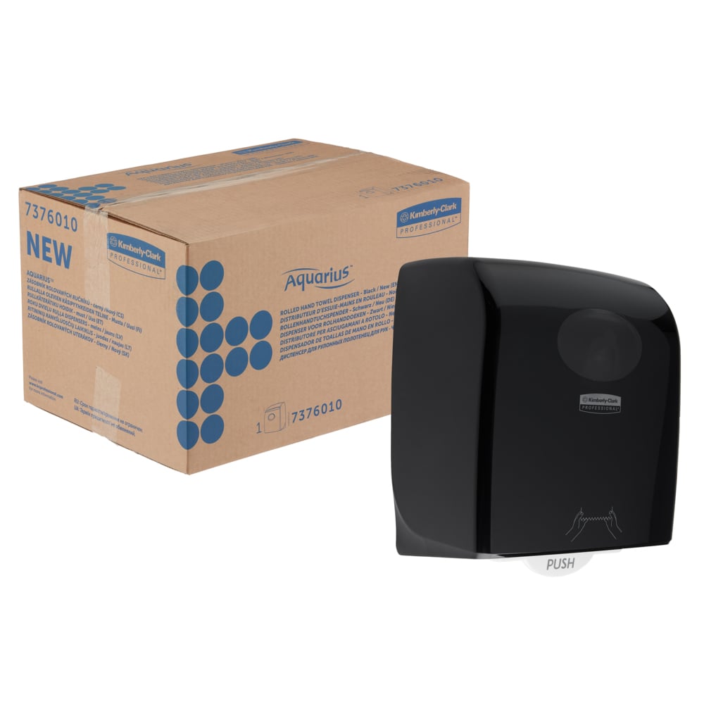 Aquarius™ Rollenhandtuchspender - Schwarz - 38.20 cm x 30.90 cm x 24.00 cm | Karton (1 Spender)-zoom-1