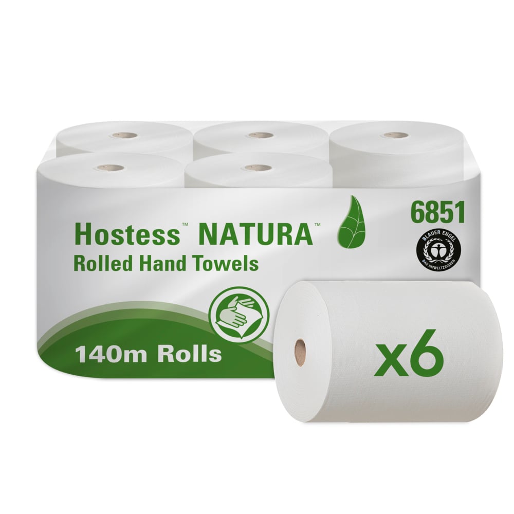 Hostess™ NATURA Rollenhandtücher - Rolle / Natur - 6 Rolls  x 1 Sheet | Karton (6 Rollen)-zoom-1