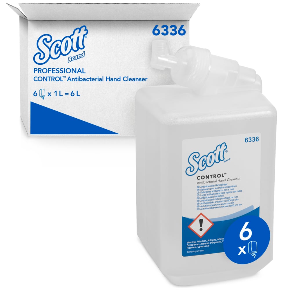 Scott® Control™ Antibakterieller Handreiniger - Kassette / Transparent /1 Ltr - 6 Cassettes | Karton (6 Kartuschen)-1
