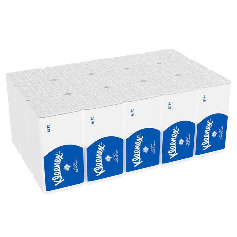 Kleenex® Ultra™ Falthandtücher - Interfold / Weiß - 15 Clips  x 96 Sheets | Karton (15 Päckchen)-zoom-