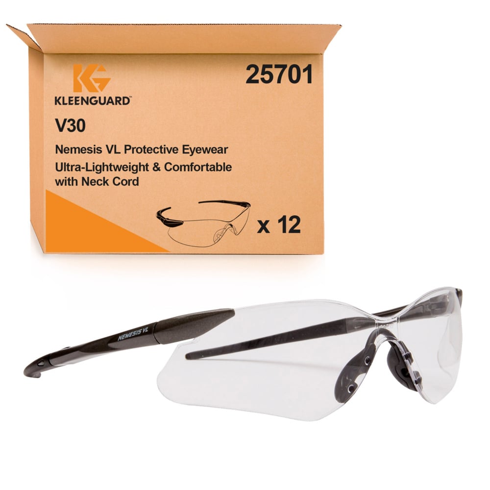 Auslaufartikel: KleenGuard® V30 Nemesis™ Schutzbrille - Beschlagfrei-Beschichtung / Transparent - 1 Carton  x 12 Glasses | Karton (1 Box)-zoom-1