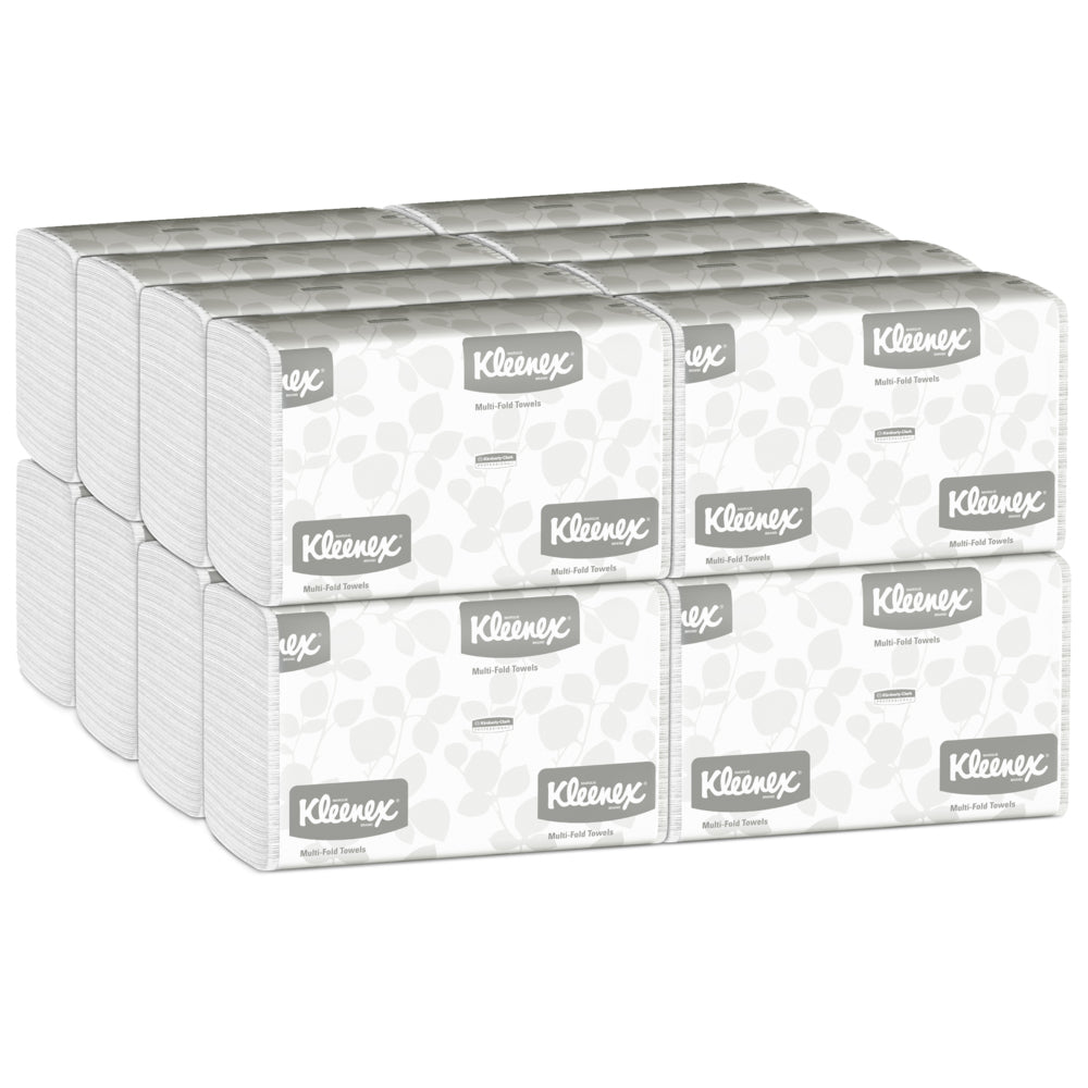 Kleenex® Handtücher - MultiFold / Weiß /Mittel - 16 Clips  x 150 Sheets | Karton (16 Päckchen)-zoom-2