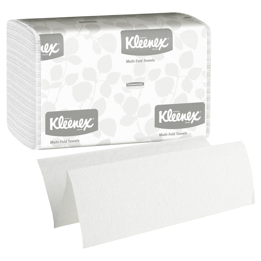 Kleenex® Handtücher - MultiFold / Weiß /Mittel - 16 Clips  x 150 Sheets | Karton (16 Päckchen)-zoom-4