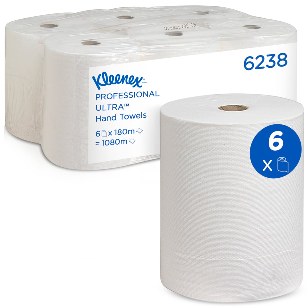 Kleenex® Ultra™ Handtücher - Rolle / Weiß - 6 Rolls  x 1 Sheet | Karton (6 Rollen)-zoom-1