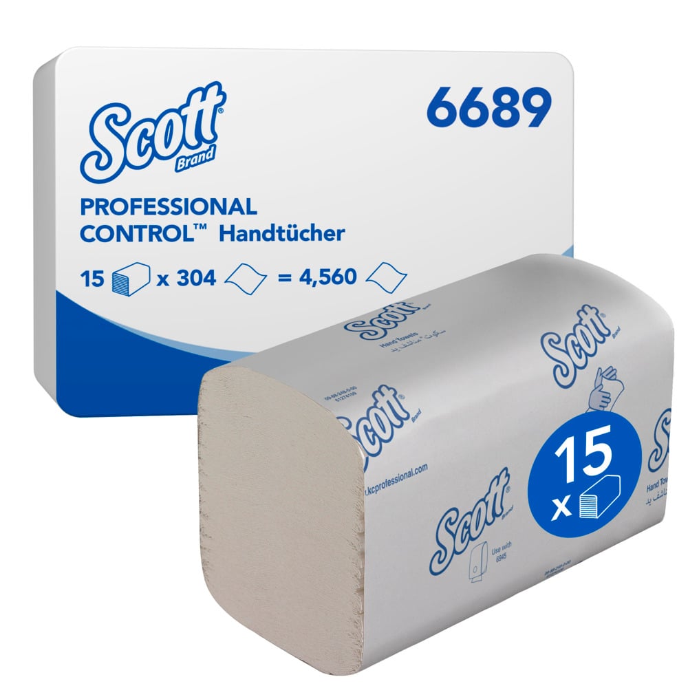 Scott® Control™ Handtücher - Interfold / Weiß /Klein - 15 Clips  x 304 Sheets | Karton (15 Päckchen)-1