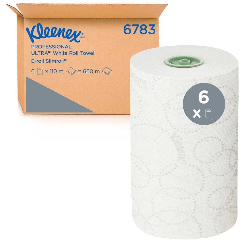 Kleenex® Ultra™ Rollenhandtücher - E-roll Slimroll™ / Weiß /2 ply 6x110m - 6 Rolls  x 1 Sheet | Karton (6 Rollen)-zoom-1