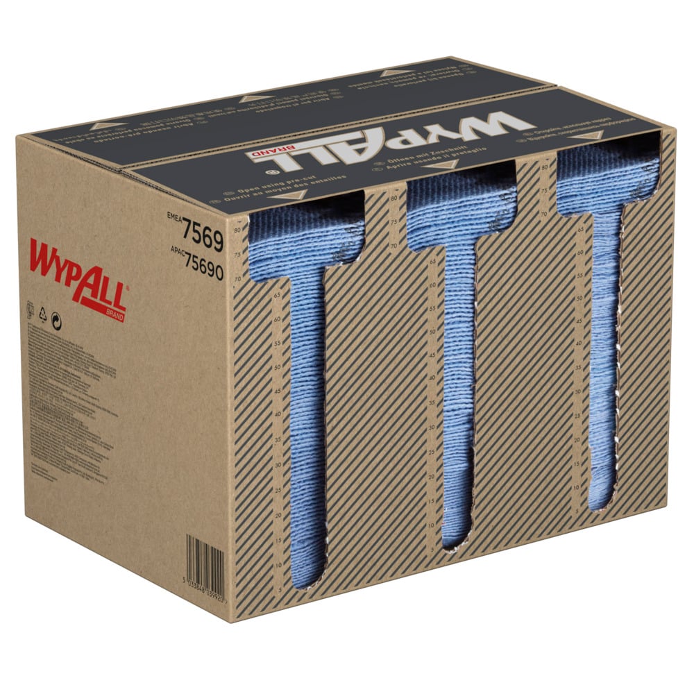 WypAll® ForceMax Wischtücher - Viertelgefaltet / Blau /33.50 x 34.50 cm - 1 Dispenser Box  x 480 Sheets | Karton (1 Spenderbox)-1