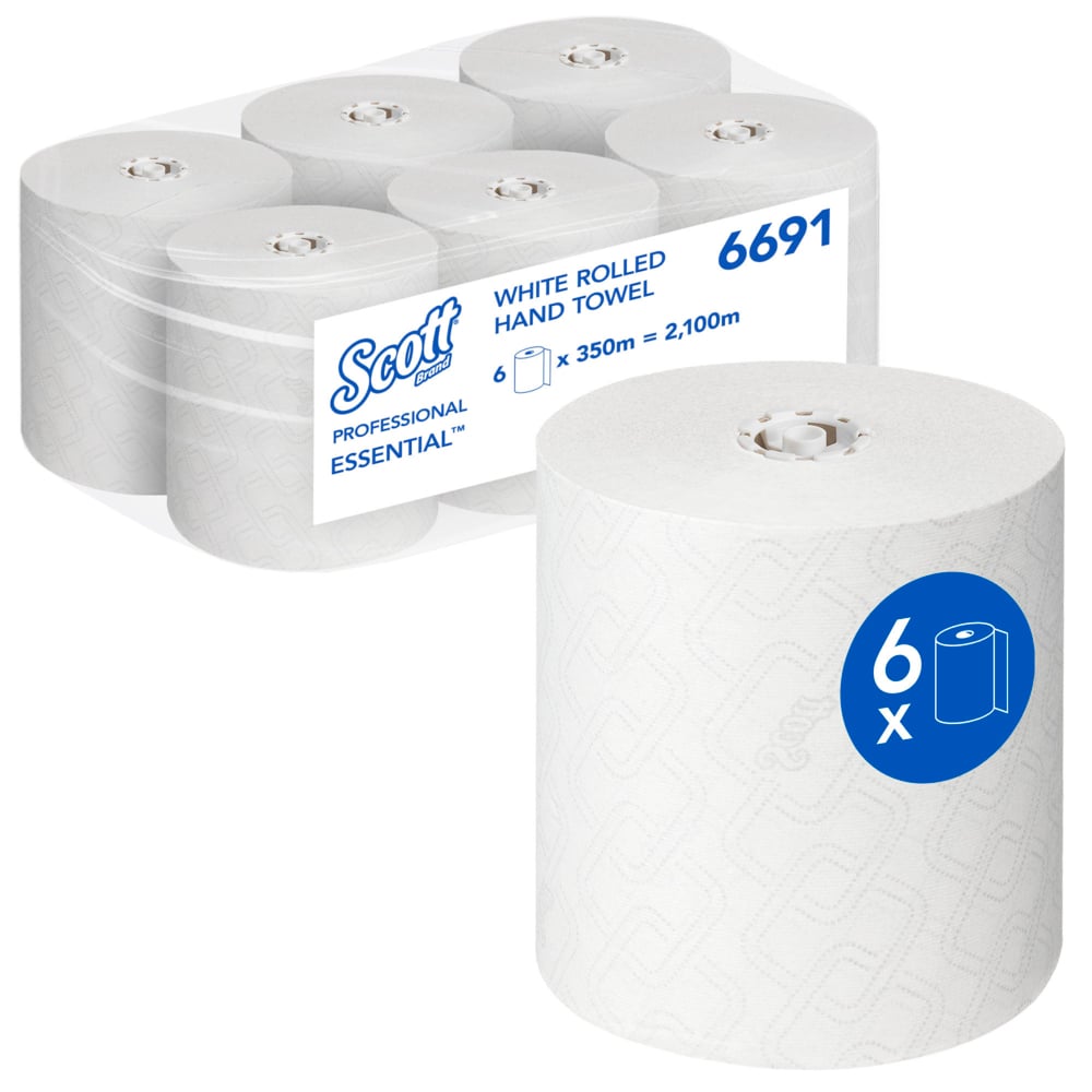 Scott® Essential™ Handtücher - Rolle / Weiß - 6 Rolls  x 1 Sheet | Karton (6 Rollen)-1