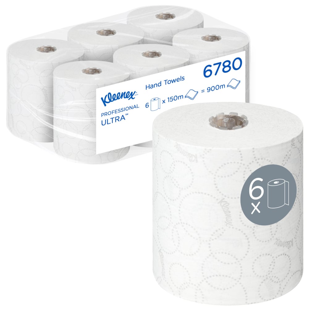 Kleenex® ULTRA™ Handtücher - Rolle / Weiß /150m - 6 Rolls  x 1 Sheet | Karton (6 Rollen)