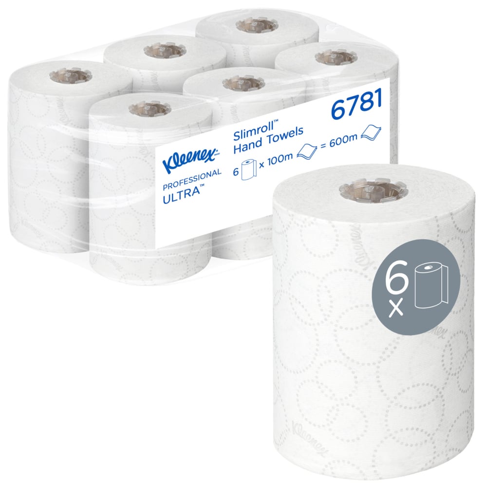 Kleenex® Ultra™ Slimroll™ Handtücher - Rolle / Weiß - 6 Rolls  x 1 Sheet | Karton (6 Rollen)-zoom-1