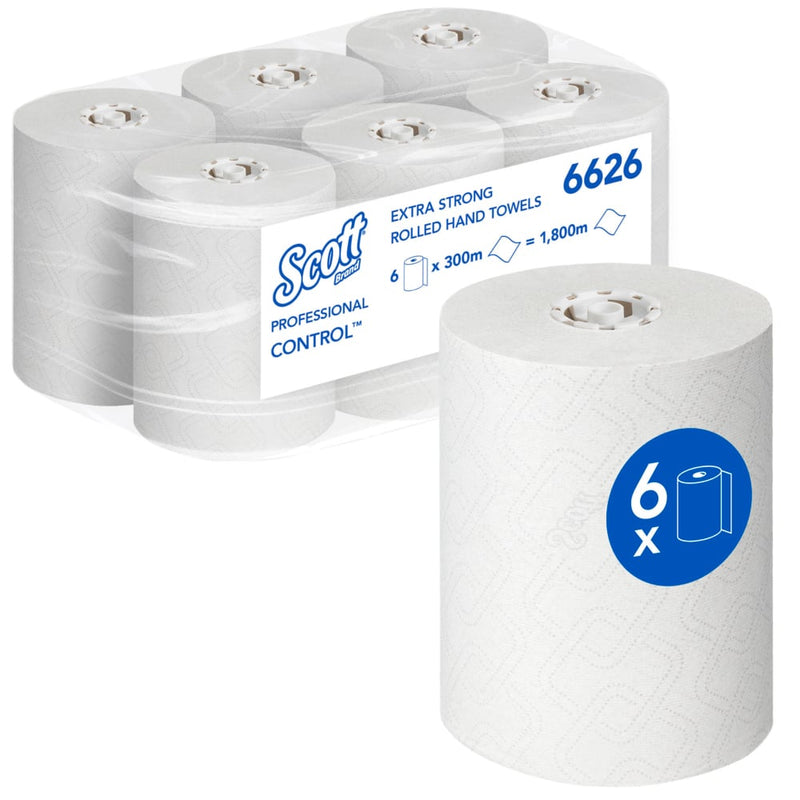 Scott® CONTROL EXTRA STRONG Handtücher - Rolle / Weiß - 6 Rolls  x 1 Sheet | Karton (6 Rollen)-zoom-