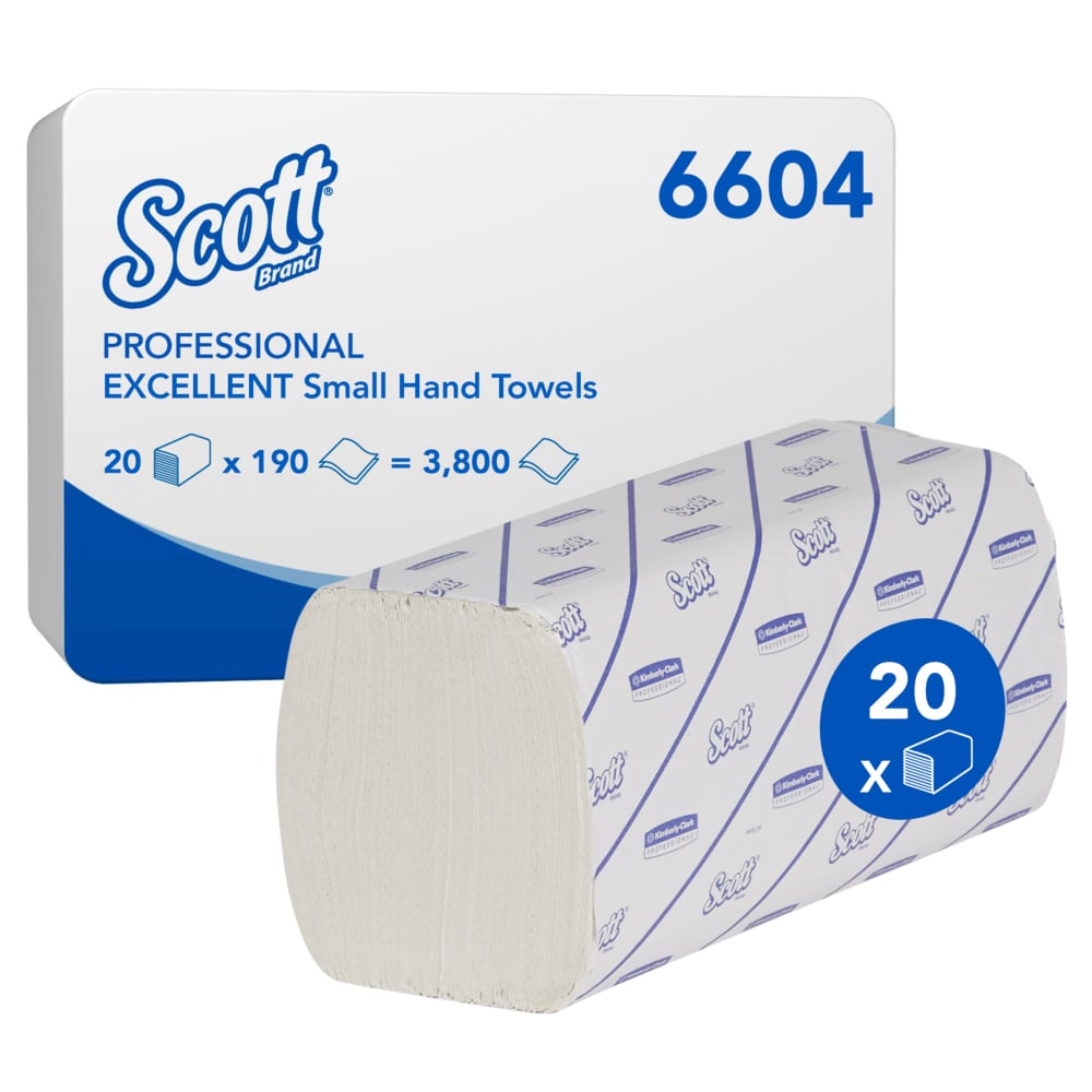 Scott® EXCELLENT Handtücher - Interfold / Weiß /Klein - 20 Clips  x 190 Sheets | Karton (20 Päckchen)-1