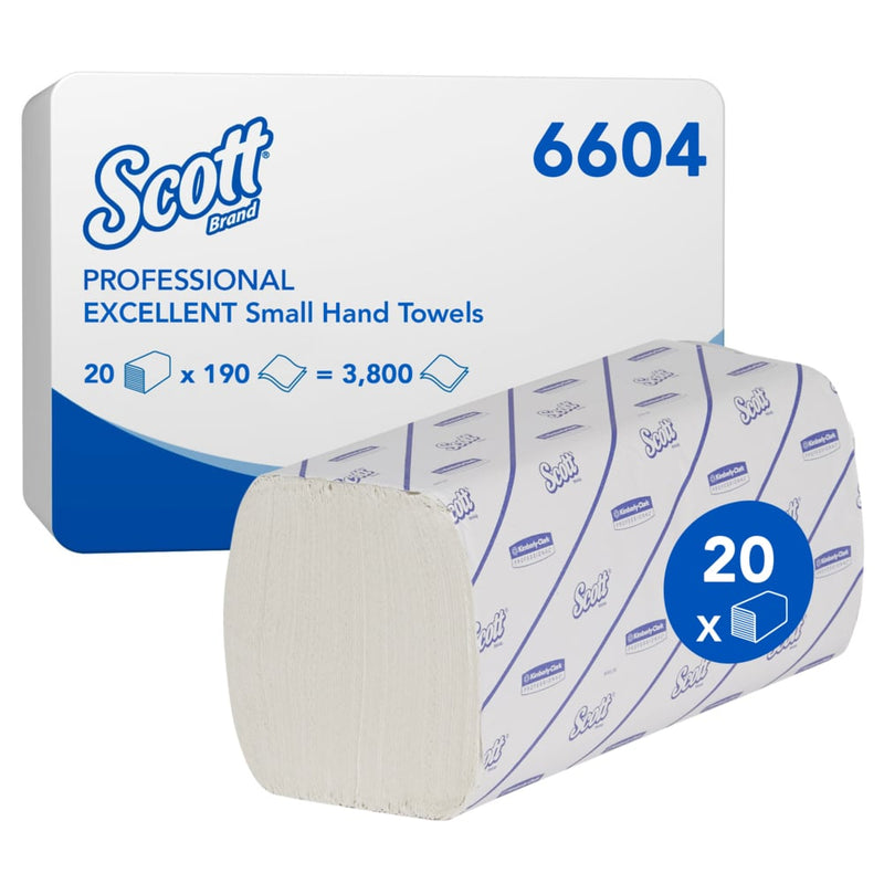 Scott® EXCELLENT Handtücher - Interfold / Weiß /Klein - 20 Clips  x 190 Sheets | Karton (20 Päckchen)-zoom-