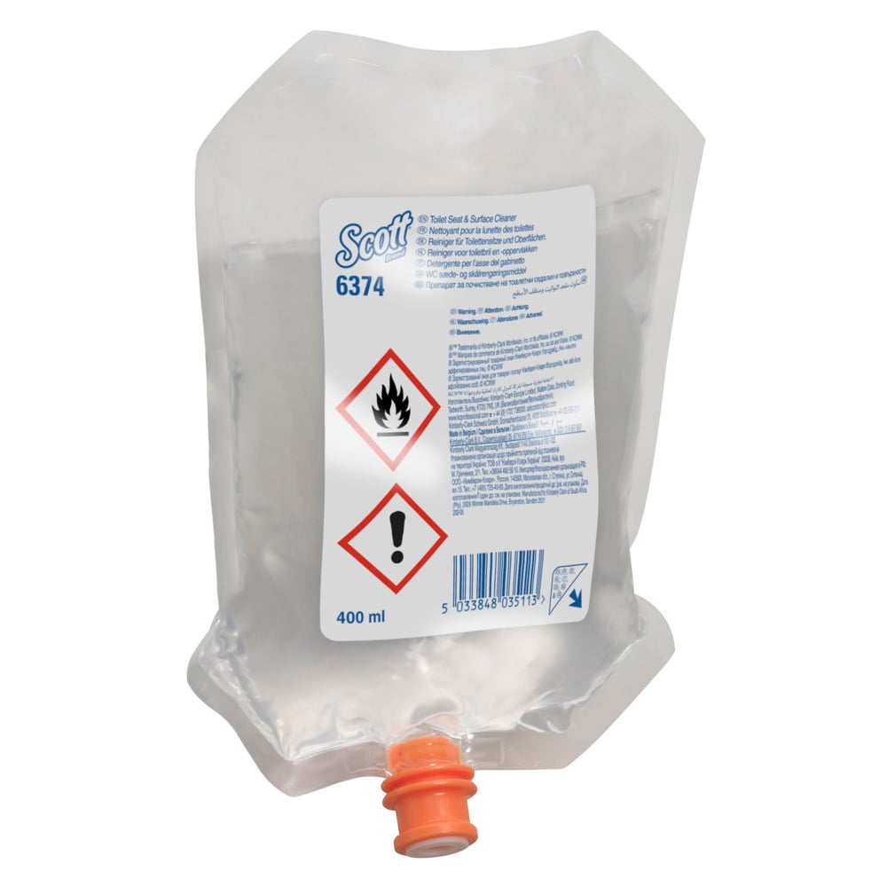 Scott® Reiniger für Toilettensitze und andere Oberflächen - Spenderbeutel / Transparent /400ml - 6 pouches | Karton (6 Beutel)-3