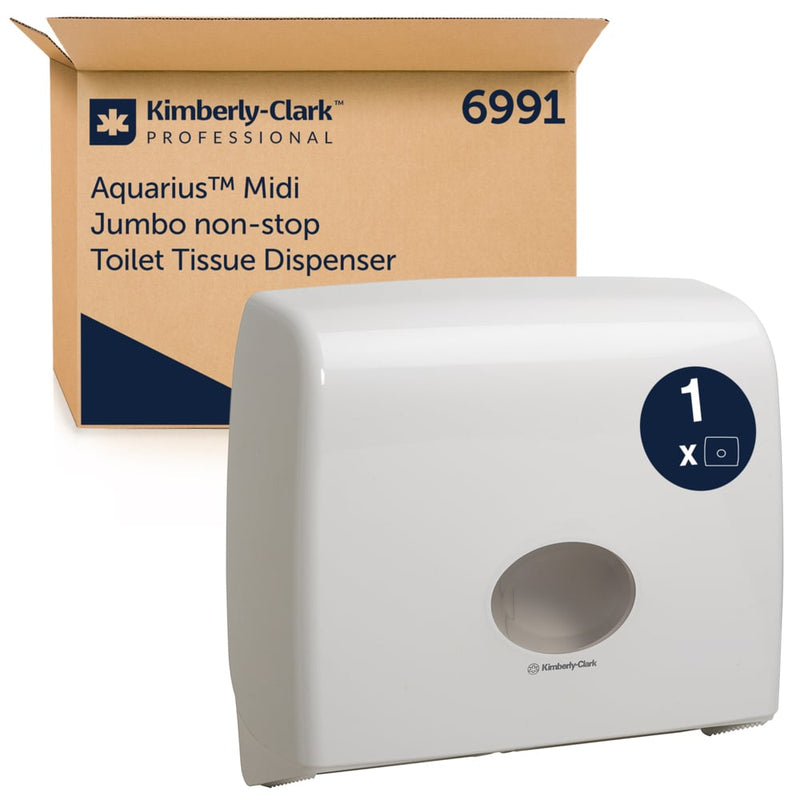 Aquarius™ Toilet Tissue Spender - Jumbo Non-Stop / Weiß - 1 Dispenser | Karton (1 Spender)-zoom-