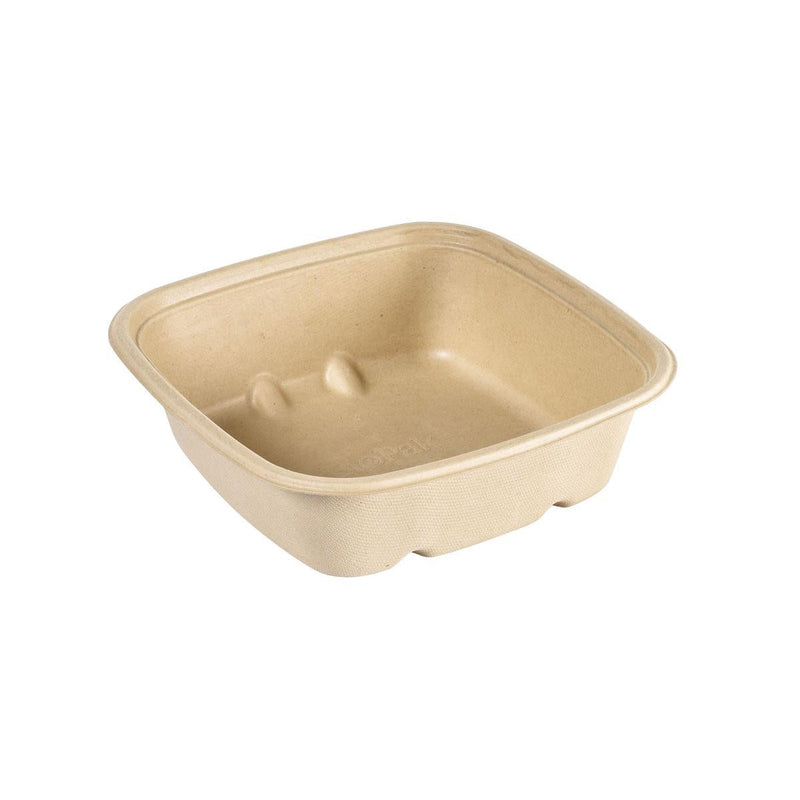 Cube Bowl  900 ml square - uncoated  Braun Bagasse 181x181x54 | Packung (40 Stück)-zoom-