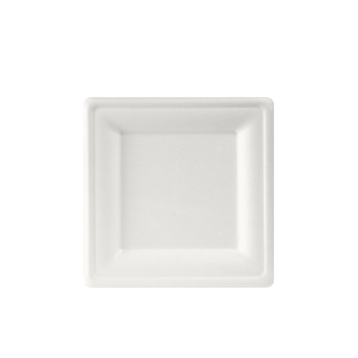 Teller, quadratisch 20x20 cm Weiss - uncoated  Weiß Bagasse 200x200 | Packung (50 Stück)
