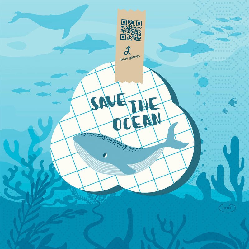 Zellt.-Servietten 33x33 cm, 3-lagig, Save the Ocean | Packung (50 Servietten)-zoom-