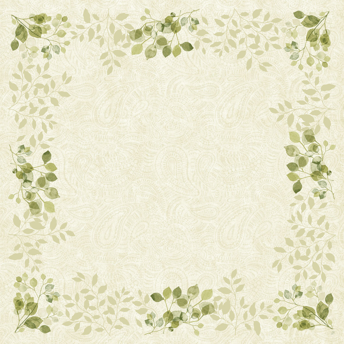 Bio-Dunicel-Mitteld. 84x84 cm Paisley Leaves Servietten | Packung (20 Stück)