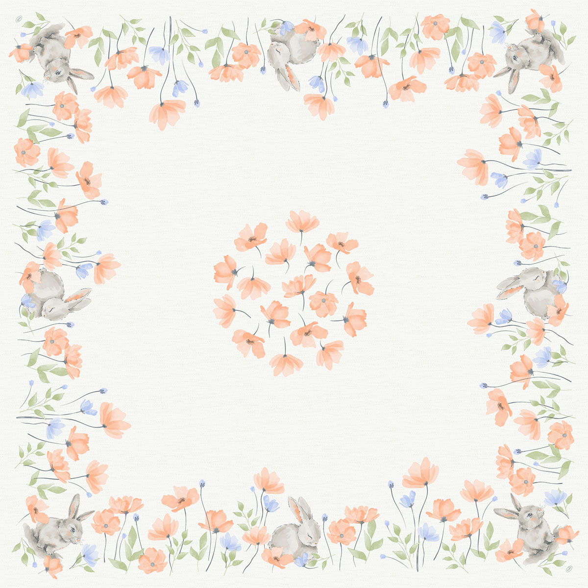 Bio-Dunicel-Mitteld.84x84 Bunny Bloom - Papierservietten | Packung (20 Stück)-zoom-1