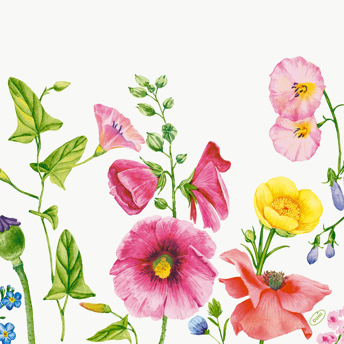 Servietten 40x40 cm 4-lagig Klassik Flowy Meadow Papierservietten | Packung (50 Stück)