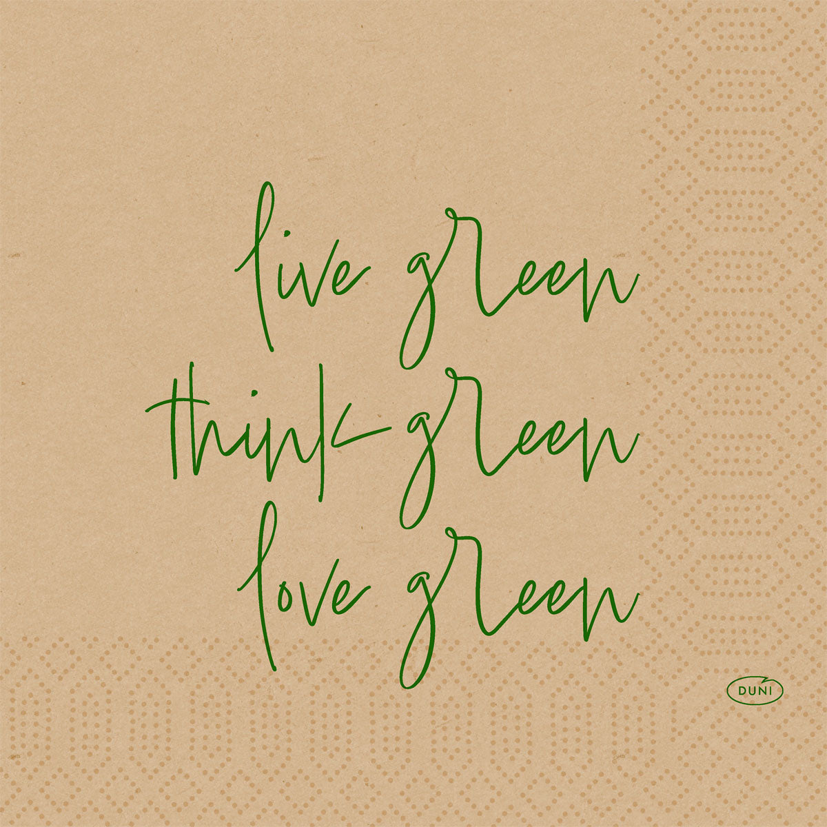 Zellstoff Servietten 33 cm 3-lagig 1/4-Falz Love Green Natur | Packung (50 Stück)