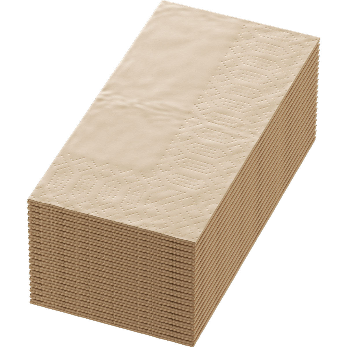 Zellstoff Servietten 33x33 cm 3-lagig natural brown - 1/8-Falz | Packung (250 Stück)