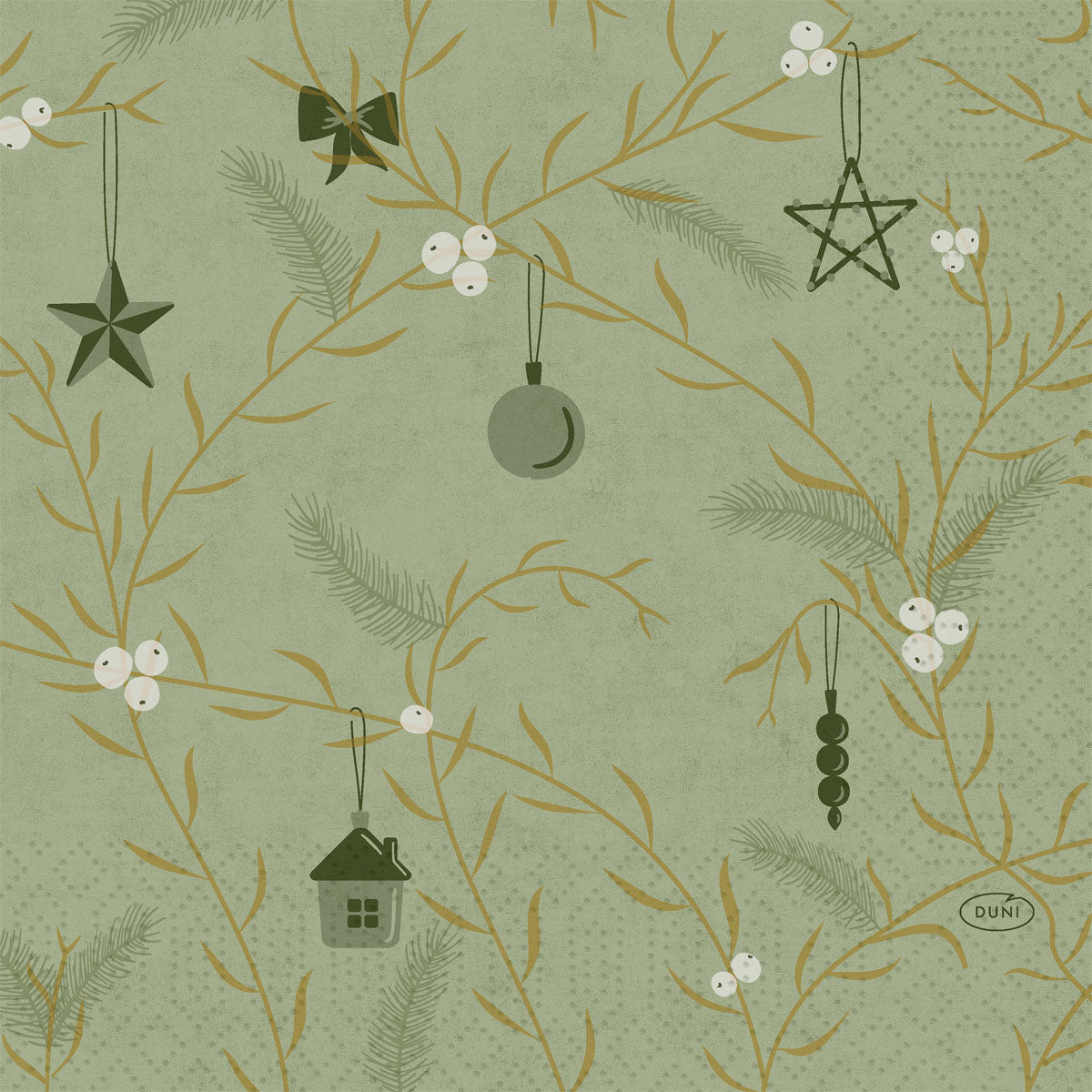 Duni Servietten 1/4-Falz, 33x33 cm, pistaziengrün, "Noel" | Packung (250 Stück)-zoom-1