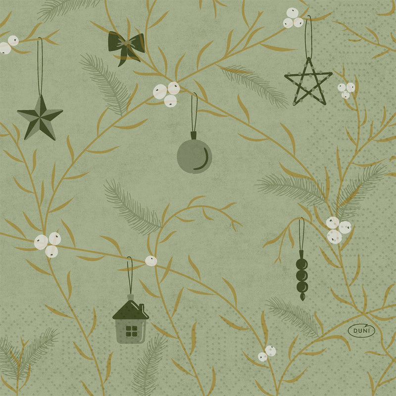 Duni Servietten 1/4-Falz, 33x33 cm, pistaziengrün, "Noel" | Packung (250 Stück)-zoom-