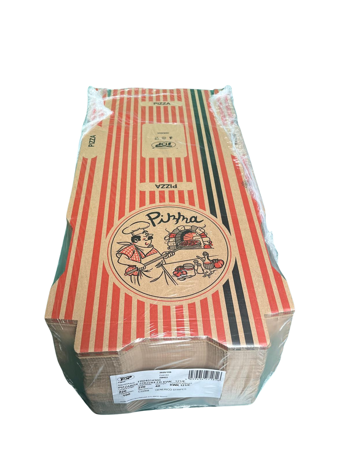 Pizzabox 22x22x4 Braun NYC Kraft 100 Stück-zoom-1