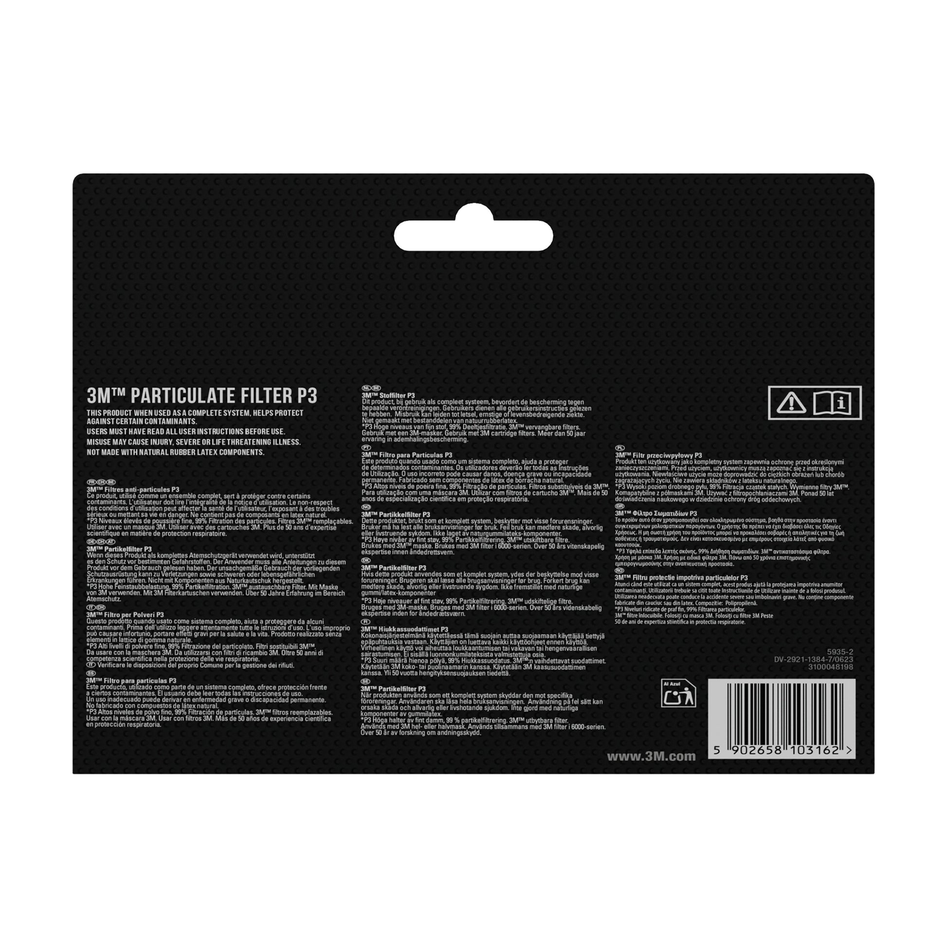 3M™ Partikelfilter 5925, P2, 10 Paar/Packung | Packung (1 Stück)-3