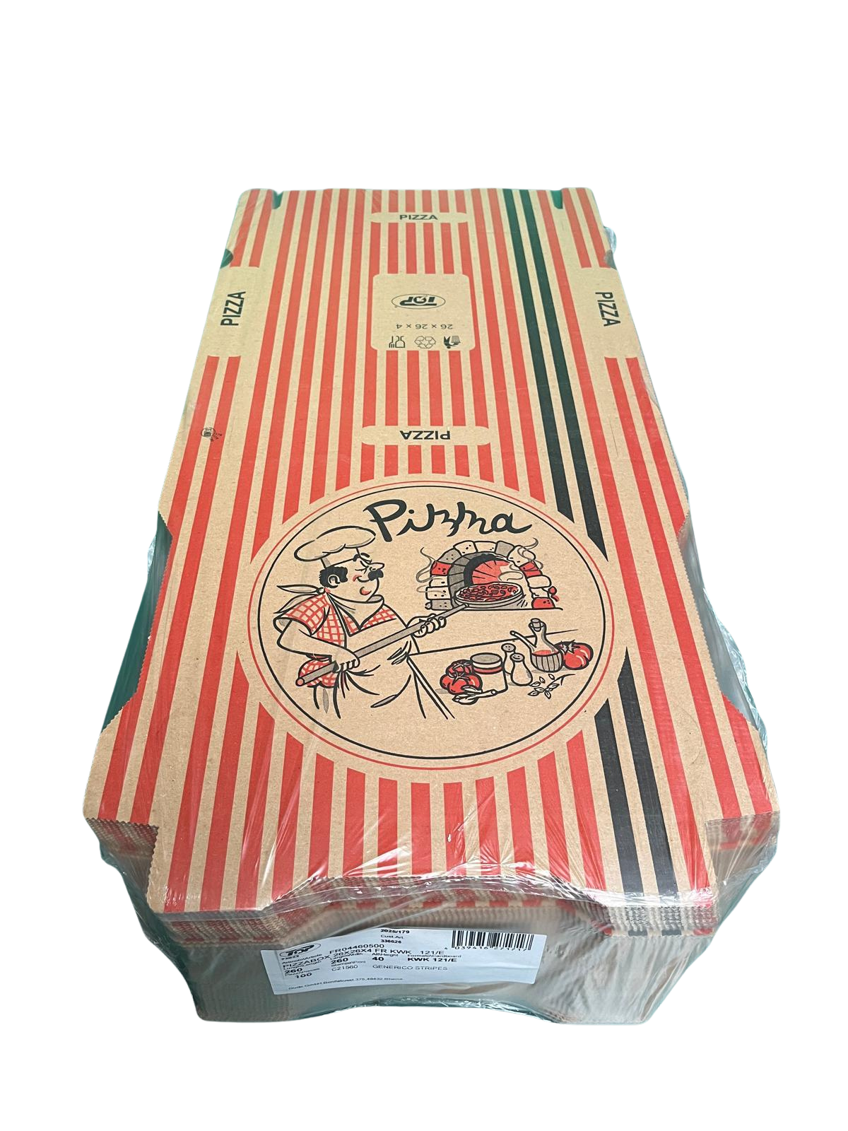 Pizzabox 26x26x4 Braun NYC Kraft 100 Stück