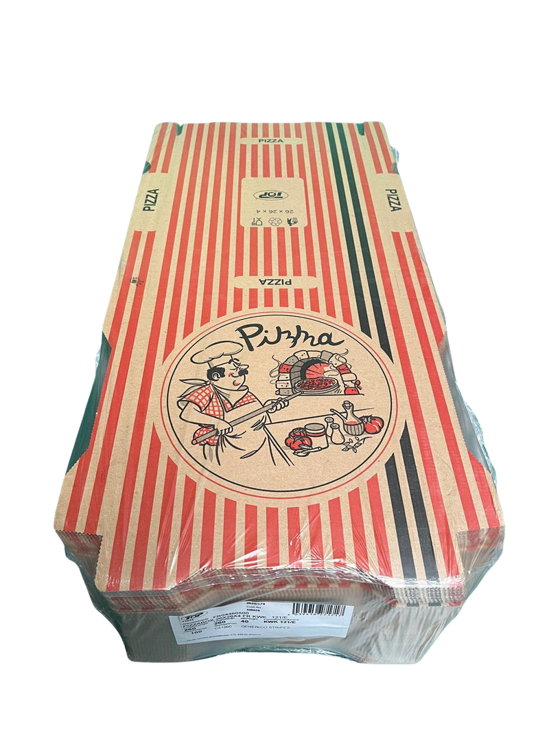 Pizzabox 26x26x4 Braun NYC Kraft 100 Stück-zoom-