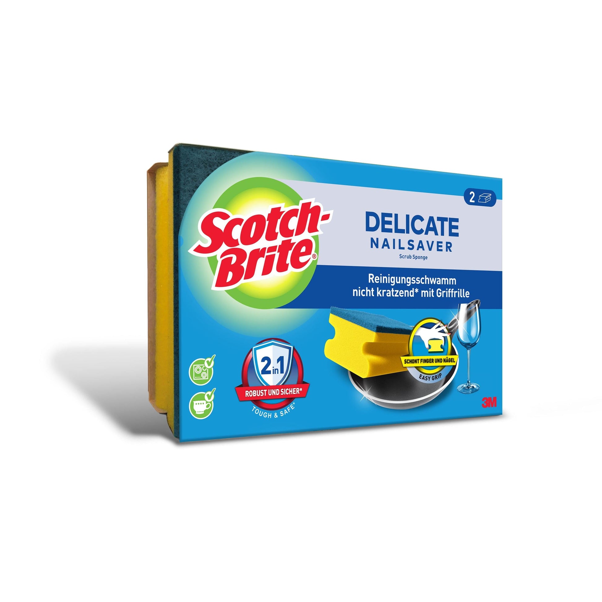 Scotch-Brite® Delicate nicht kratzender Griffschwamm | Packung (1 Stück)-2