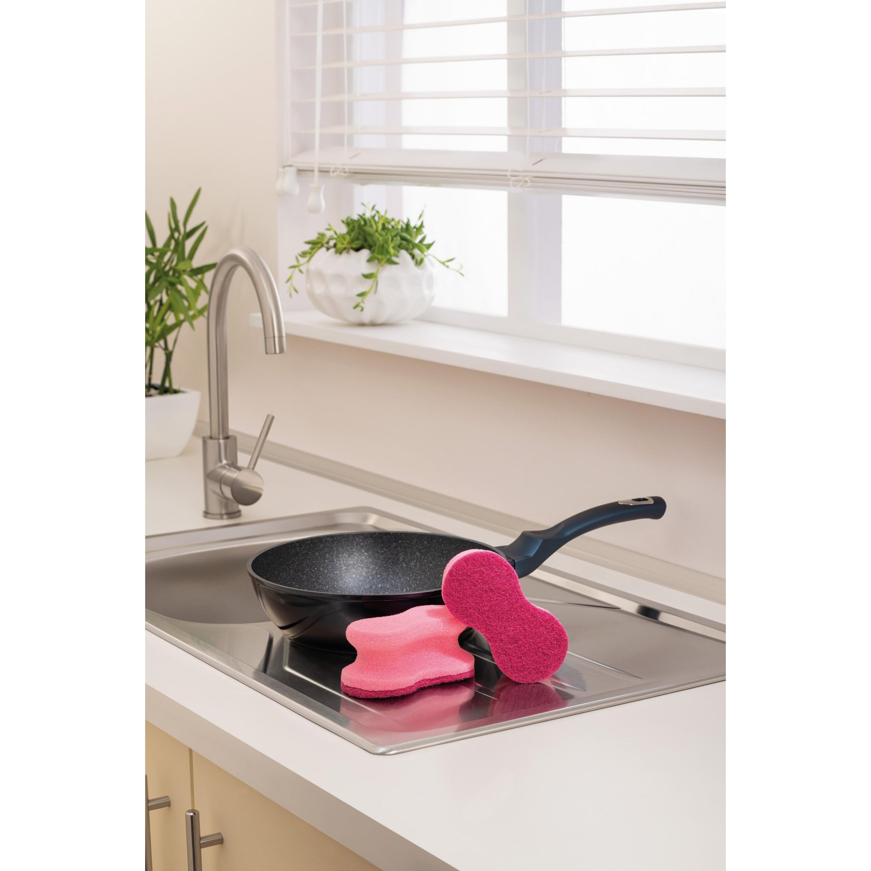 Scotch-Brite® Delicate Color Comfort nicht kratzender Reinigungsschwamm, 2 Stück pro Packung | Packung (1 Stück)