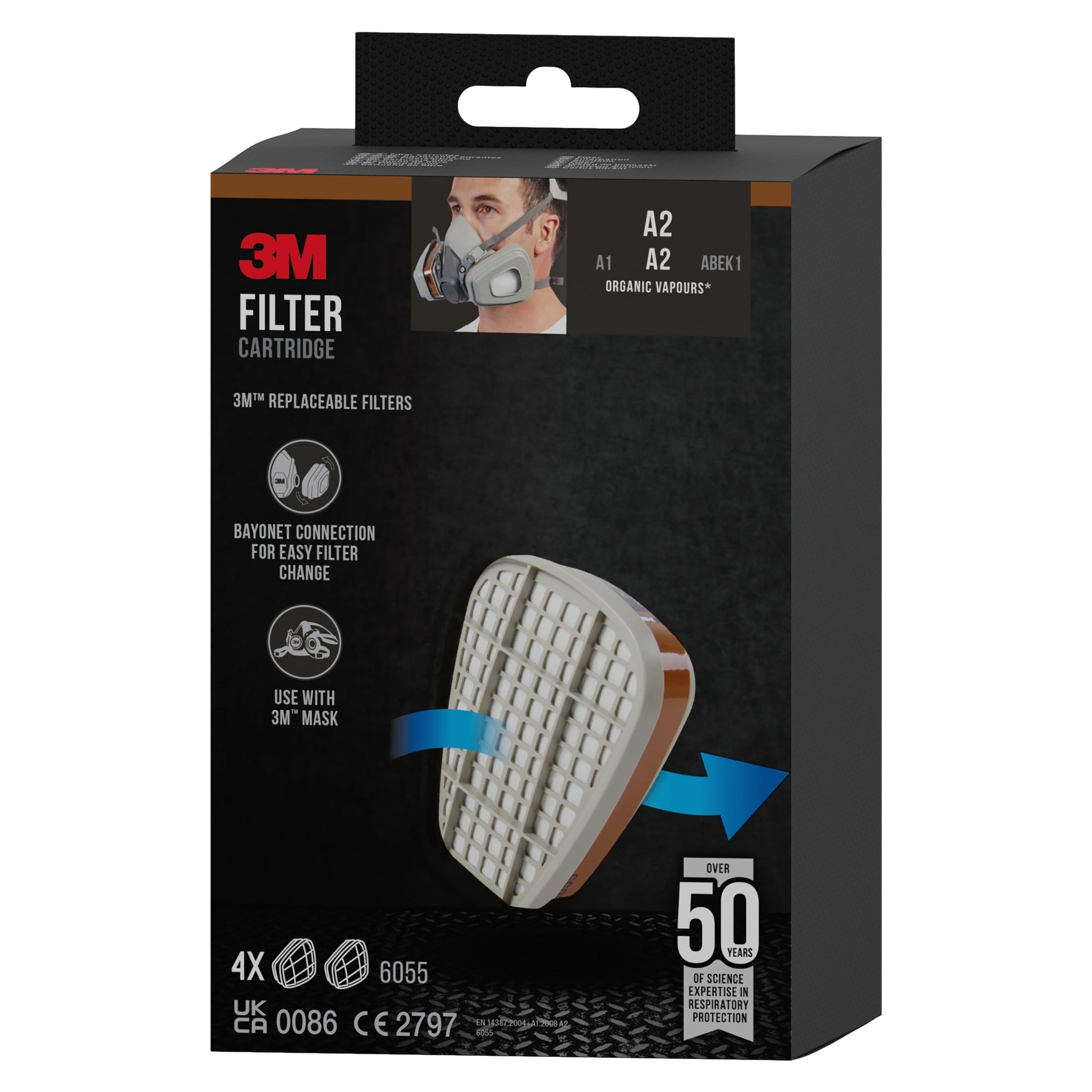 3M™ Filterpatrone 6055, A2 Organische Dämpfe-10