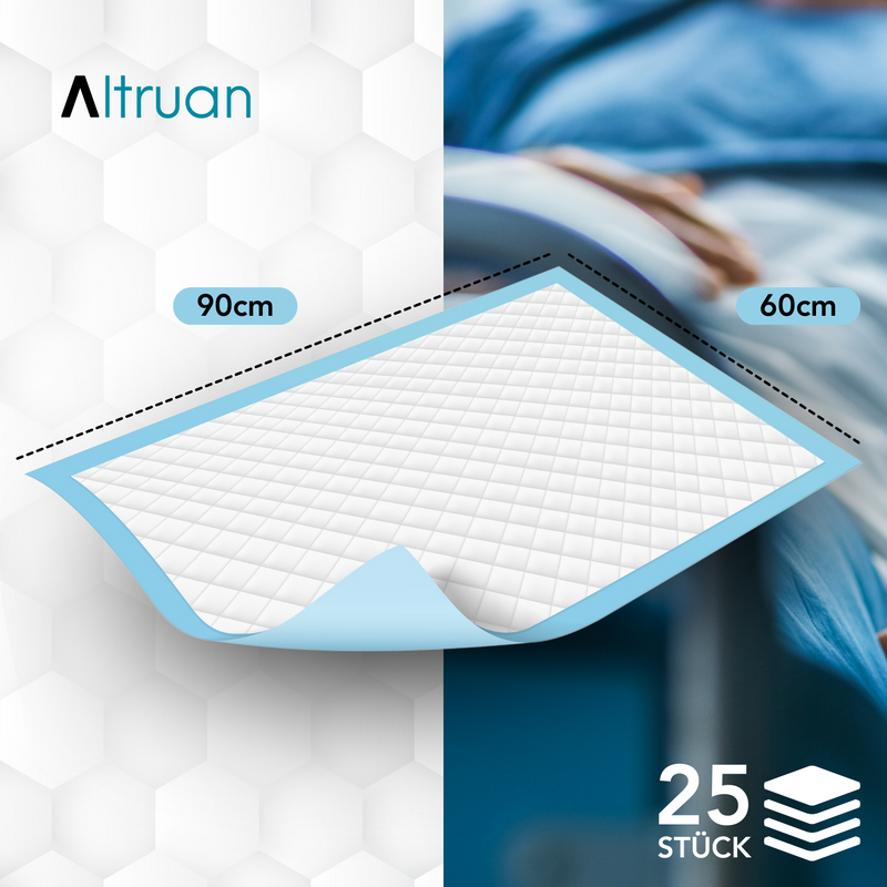 Altruflock® Bettschutzunterlagen 60 x 90cm Supersoft Extrem Saugfähig | Packung (25 Stück)-zoom-