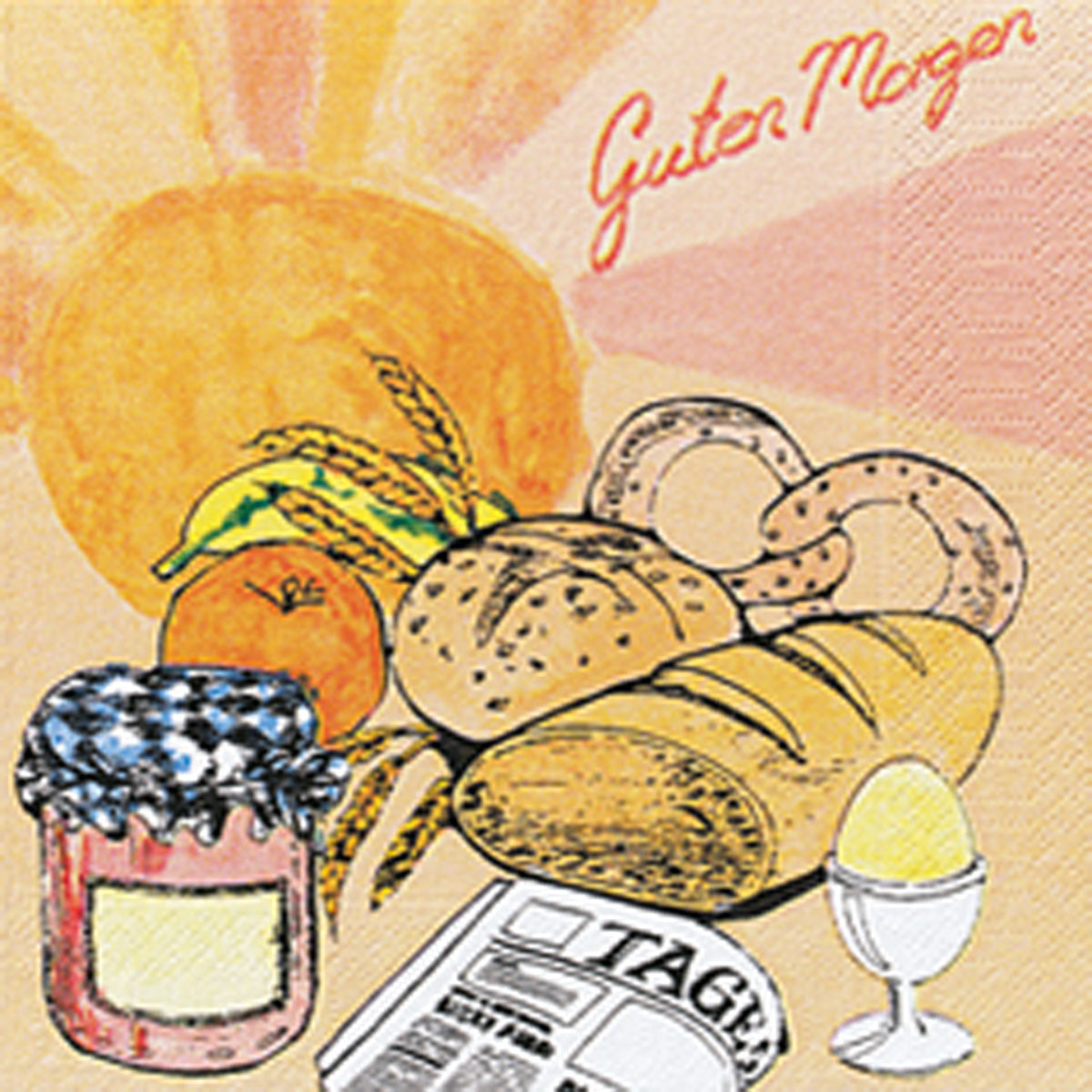 Zellstoffservietten 33x33 cm, 3-lagig, Ein schöner Tag | Packung (250 Servietten)