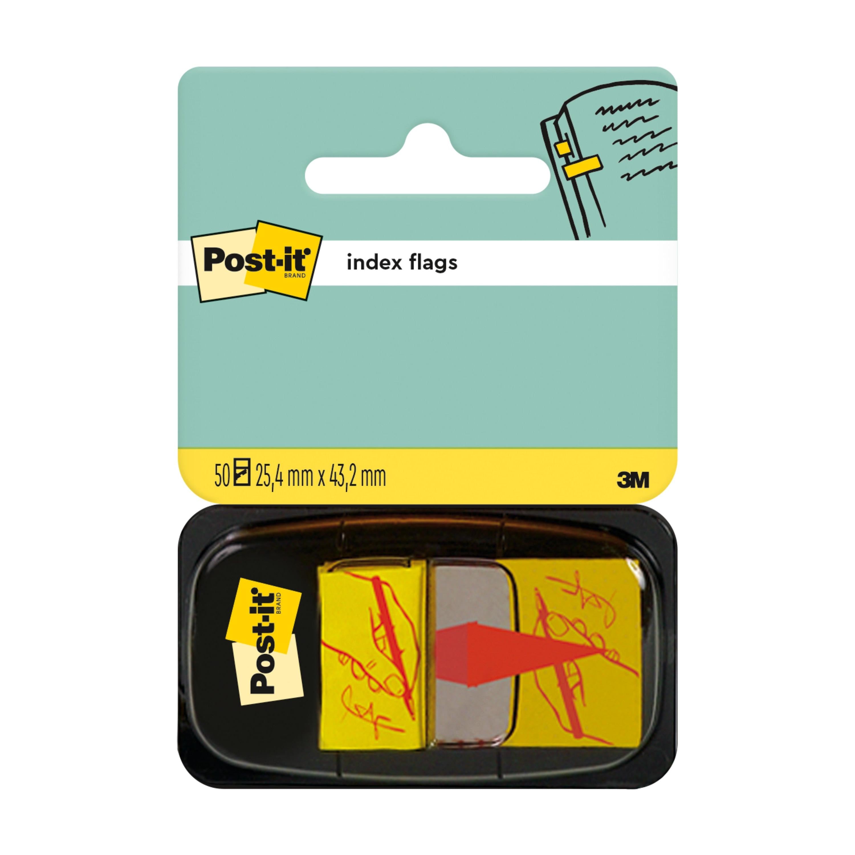 Post-it® Index Haftstreifen, Standard, Gelb, 25,4 mm x 43,2 mm, 50 Haftstreifen/Spender-zoom-2