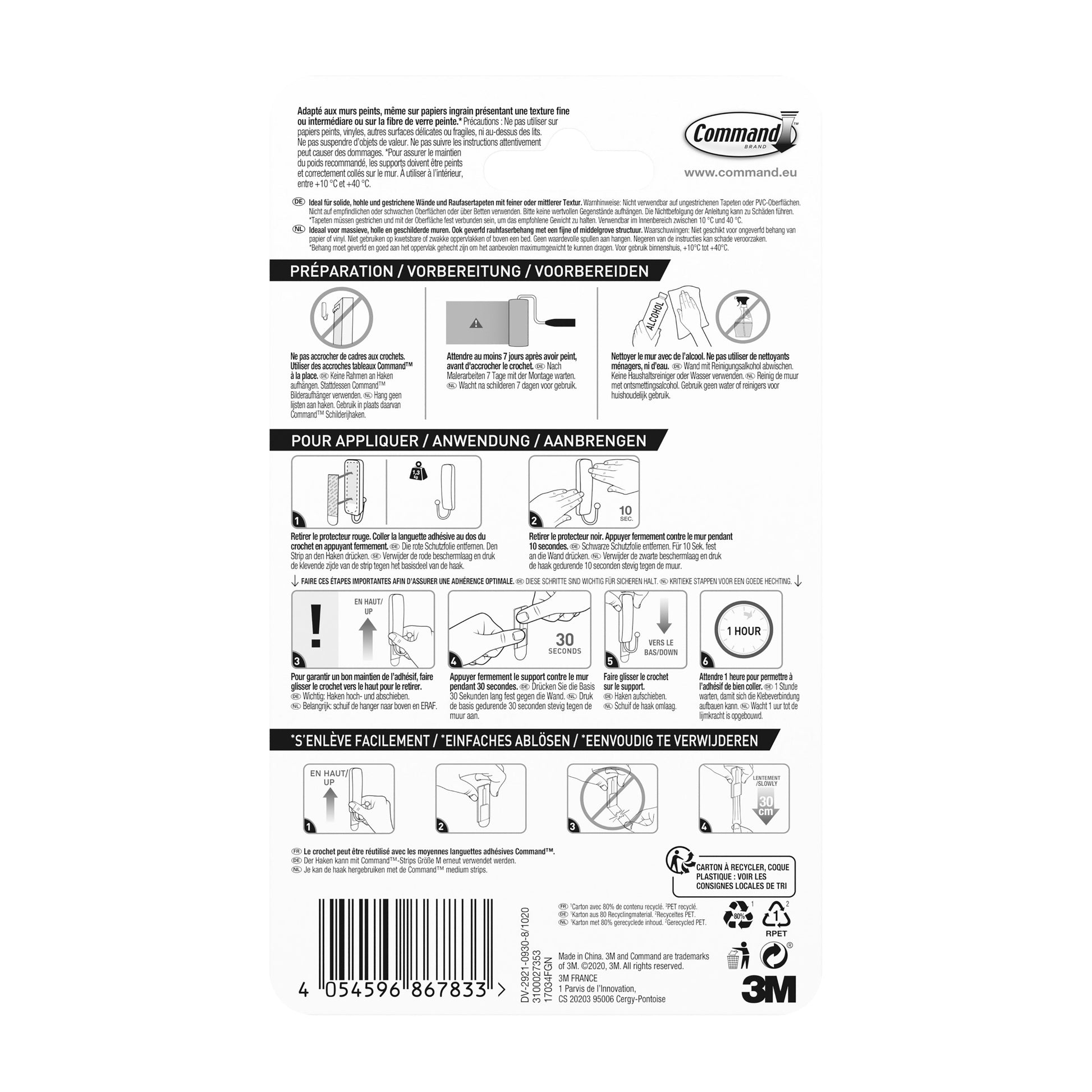 Mittelgroßer Command™ Metallhaken in gebürstetem Nickel, 17034, 1 Haken, 2 Strips | Packung (1 Stück)-5