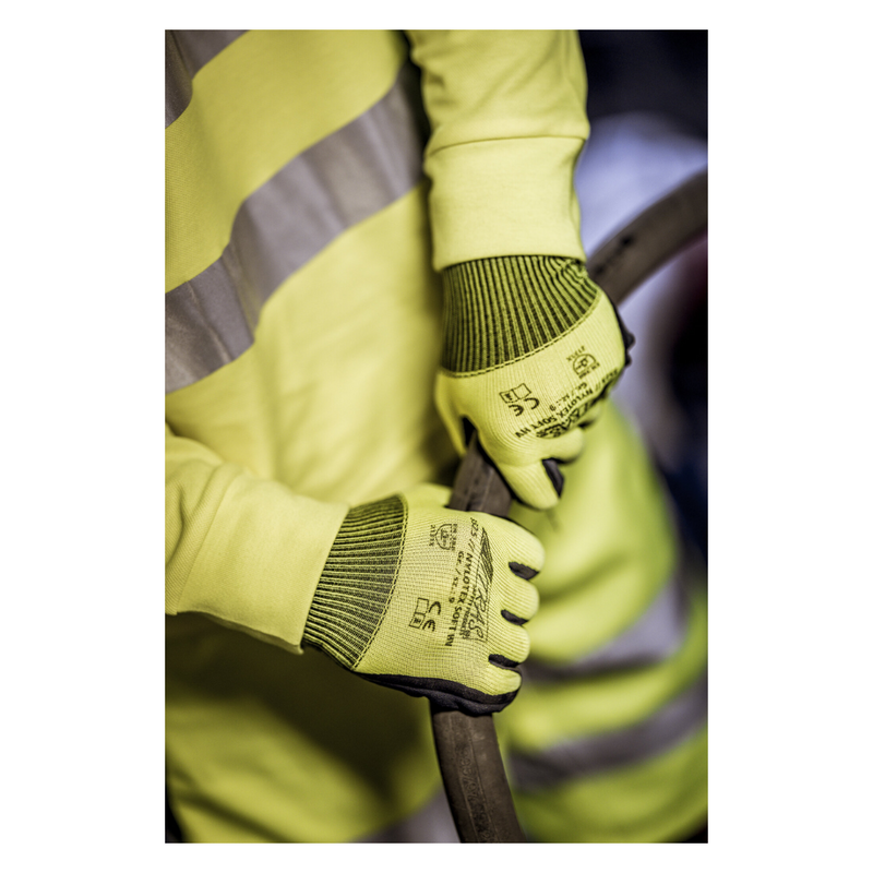 NITRAS NYLOTEX SOFT HV Nylonhandschuhe, neongelb, teilbeschichtet-zoom-