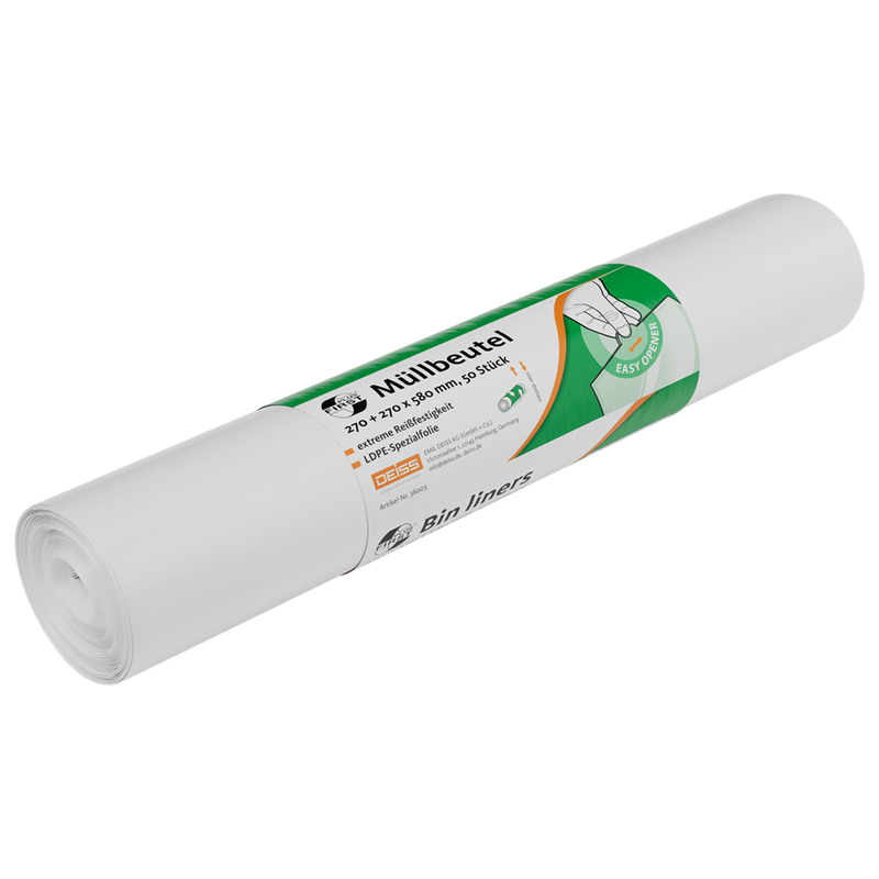 DEISS 36003 - 270+270x580 mm weiss | Rolle (50 Stück)-zoom-