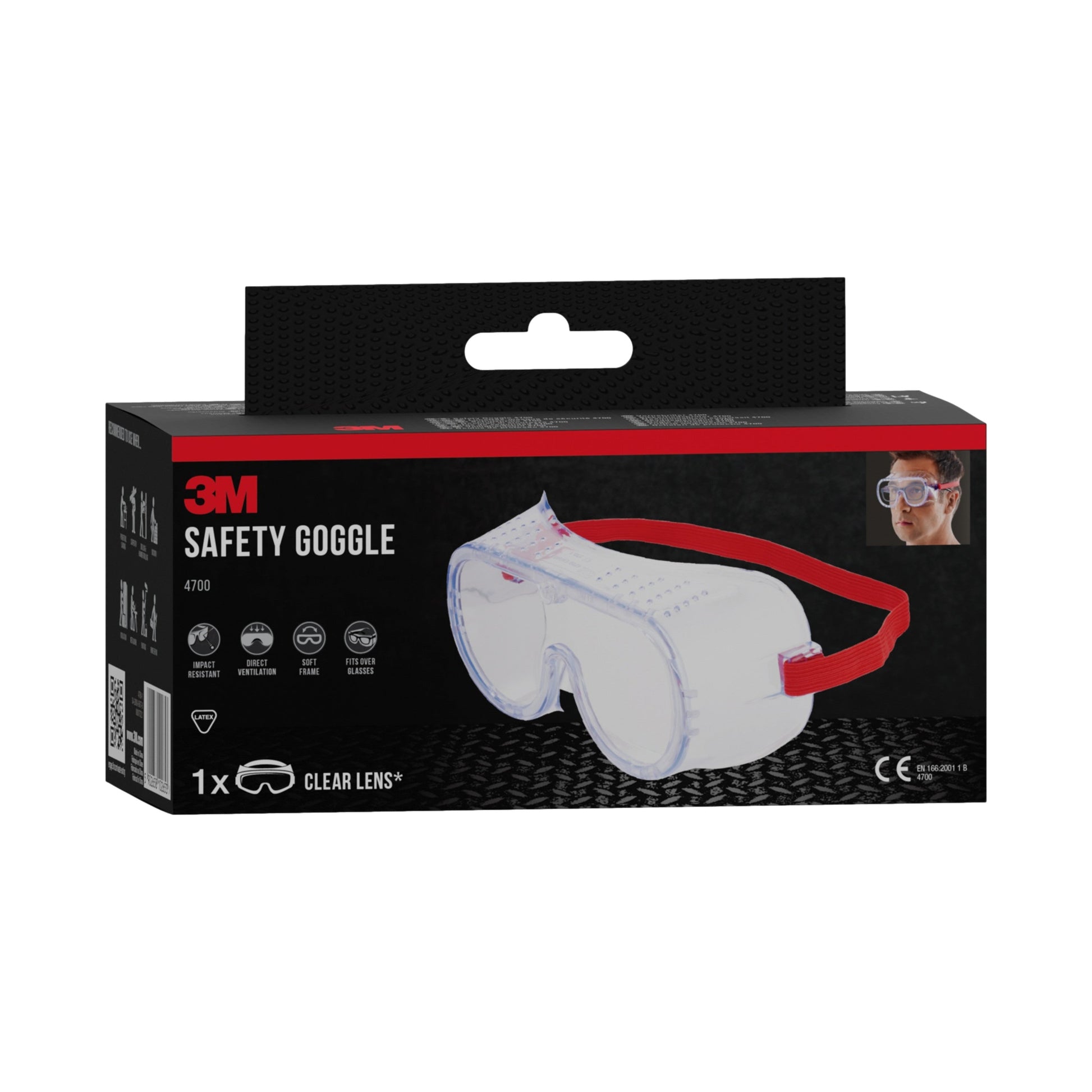 3M™ Classic Schutzbrille 4700, direkt belüftet, Klarsichtscheibe | Packung (1 Stück)-7