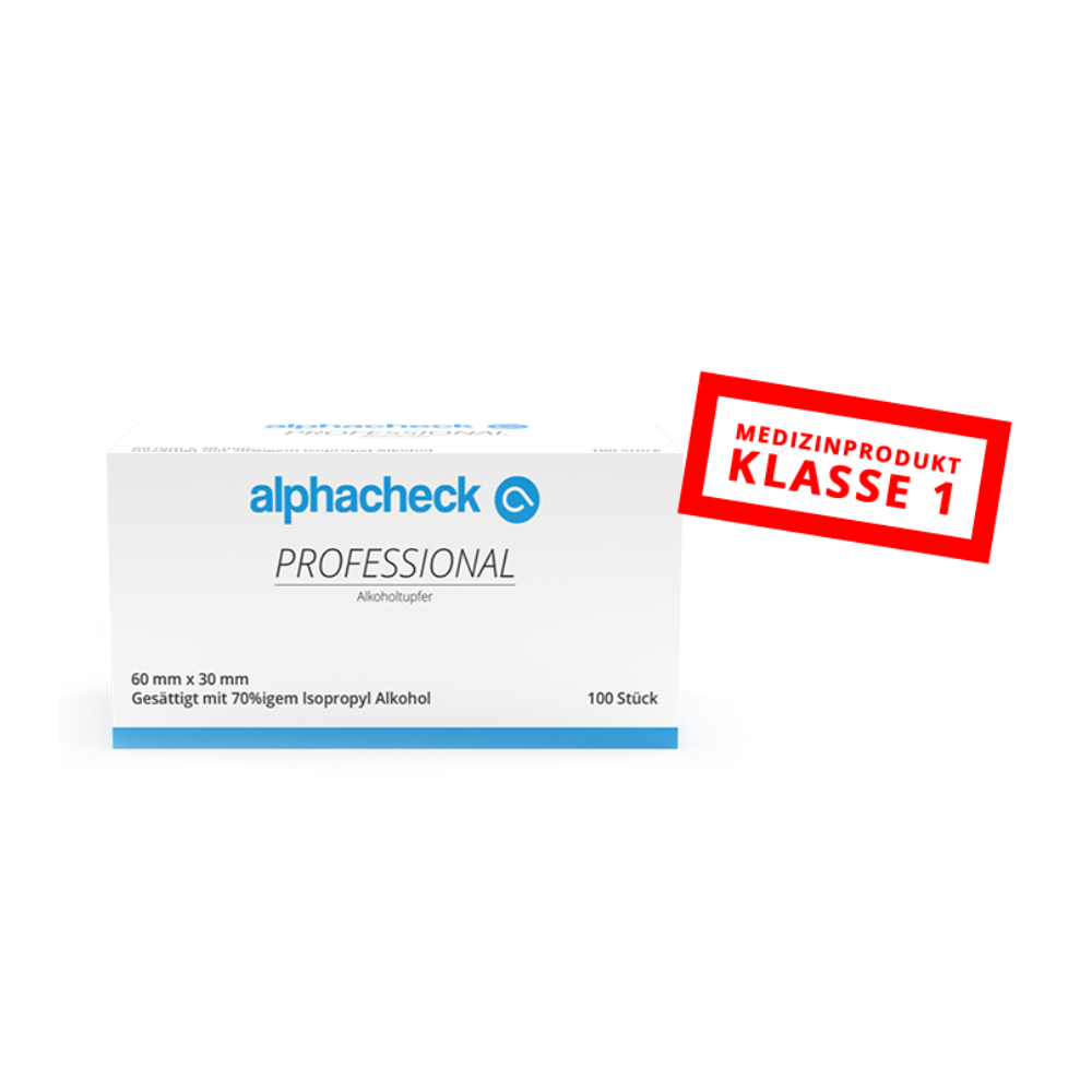 Alphacheck Professional Alkoholtupfer 3 x 6 cm | Packung (100 Stück)-zoom-1