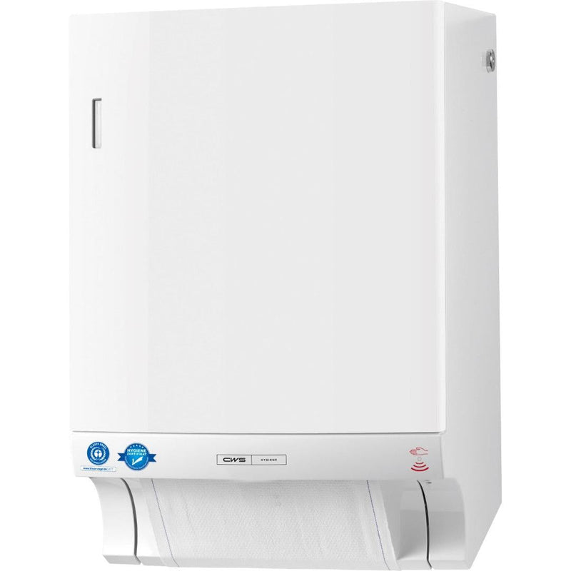 CWS ParadiseLine Stoffhandtuchspender Dry Slim Non-Touch, inklusive Panel weiß | 1 Stück-zoom-