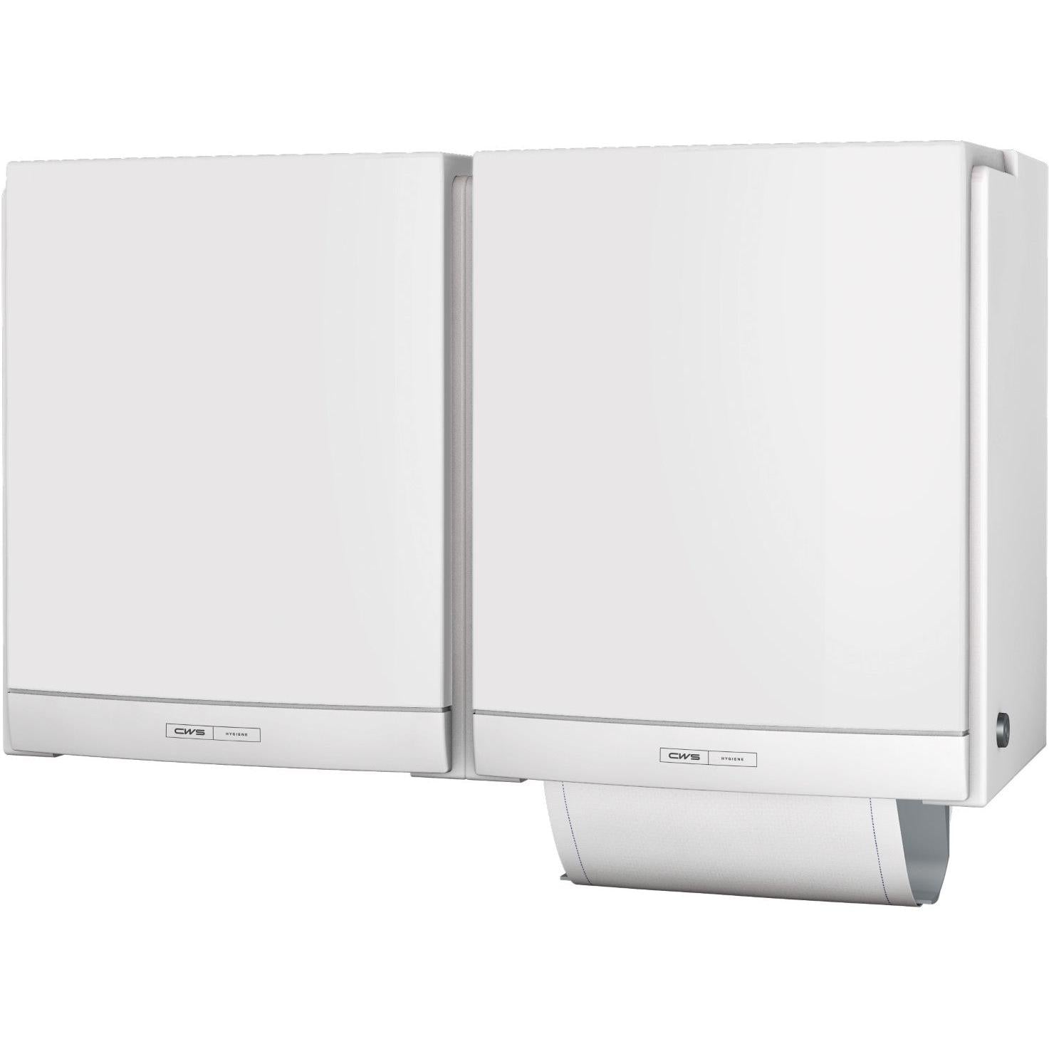 CWS ParadiseLine Stoffhandtuchspender DUO inklusive Panel Weiß | 1 Stück