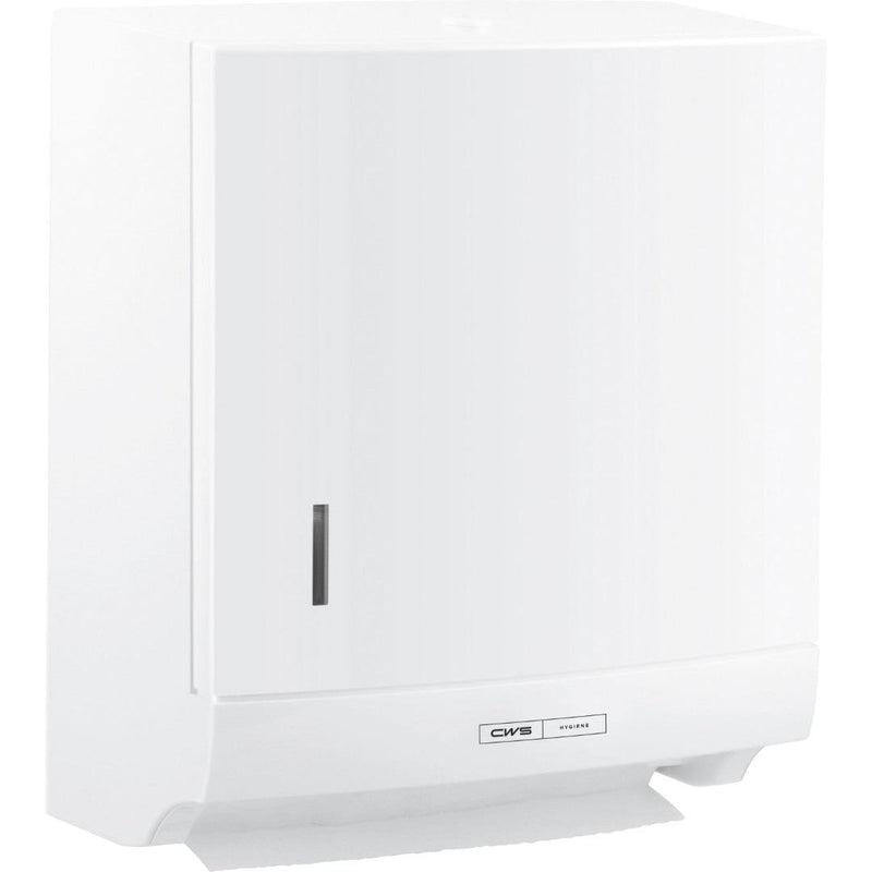 CWS ParadiseLine Faltpapierhandtuchspender Paper Slim inklusive Panel Weiß - mit Schloss | 1 Stück-zoom-