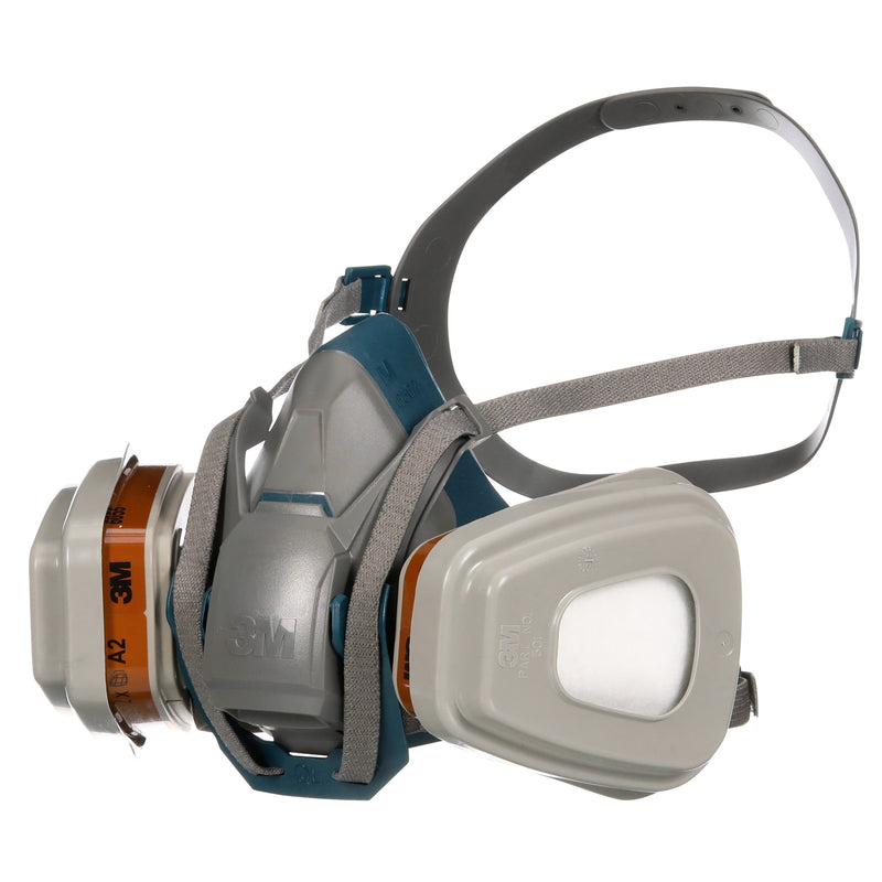 3M™ Quick Latch-Atemschutzmaske 6502QLKIT-1 mit austauschbaren Filtern, A2P3 organische Dämpfe (1x6502, 2x6055, 2x5935, 2x501) | Packung (1 Stück)-zoom-