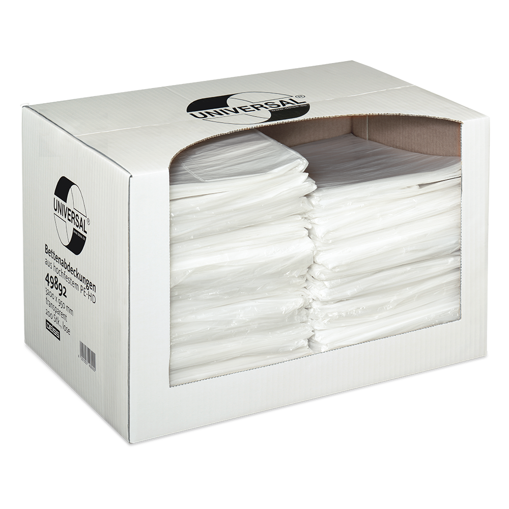 DEISS 49892 - Bettenabdeckungen 3200x950x0,01 mm transparent  | Karton (200 Stück)-1