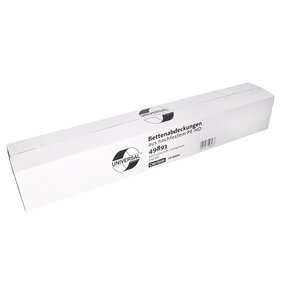 DEISS 49893 - Bettenabdeckungen 3200x950 mm transparent | Packung (200 Stück)-1